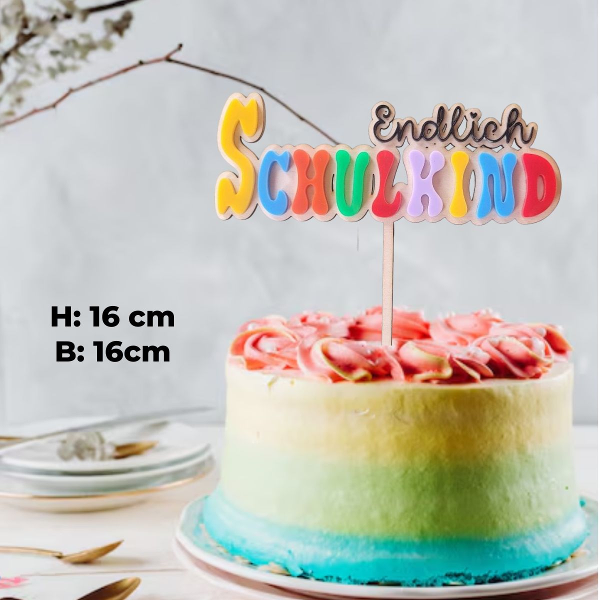Tortenstecker Endlich Schulkind
