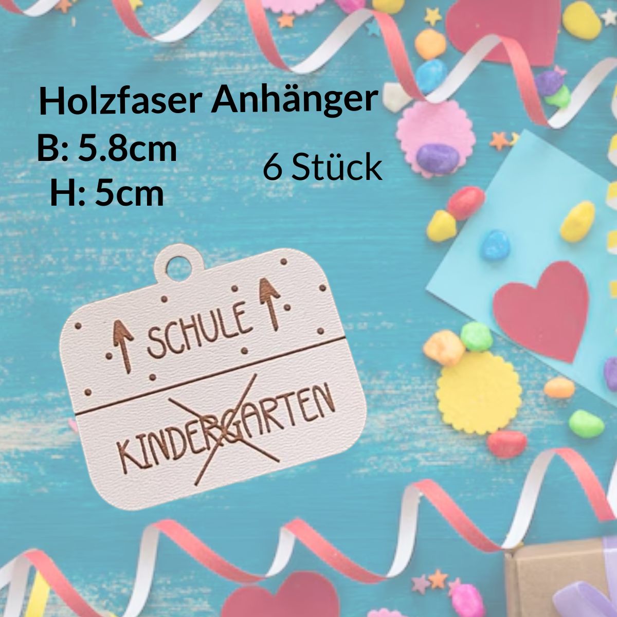 Dekoanhänger Schule / Kindergarten Set 6 Stück
