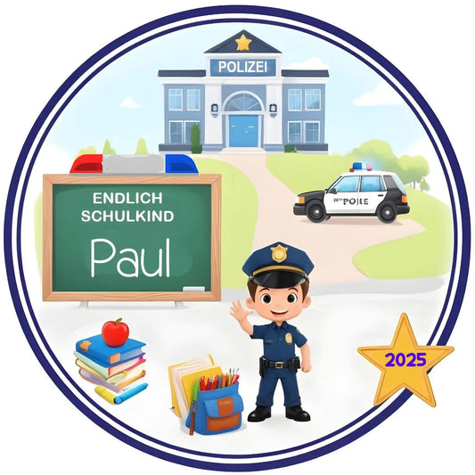 Tortenaufleger Einschulung Polizei - Funny Bake