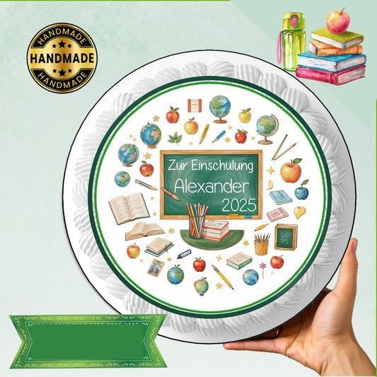 Tortenaufleger "Zur Einschulung" Tafel mit Namen