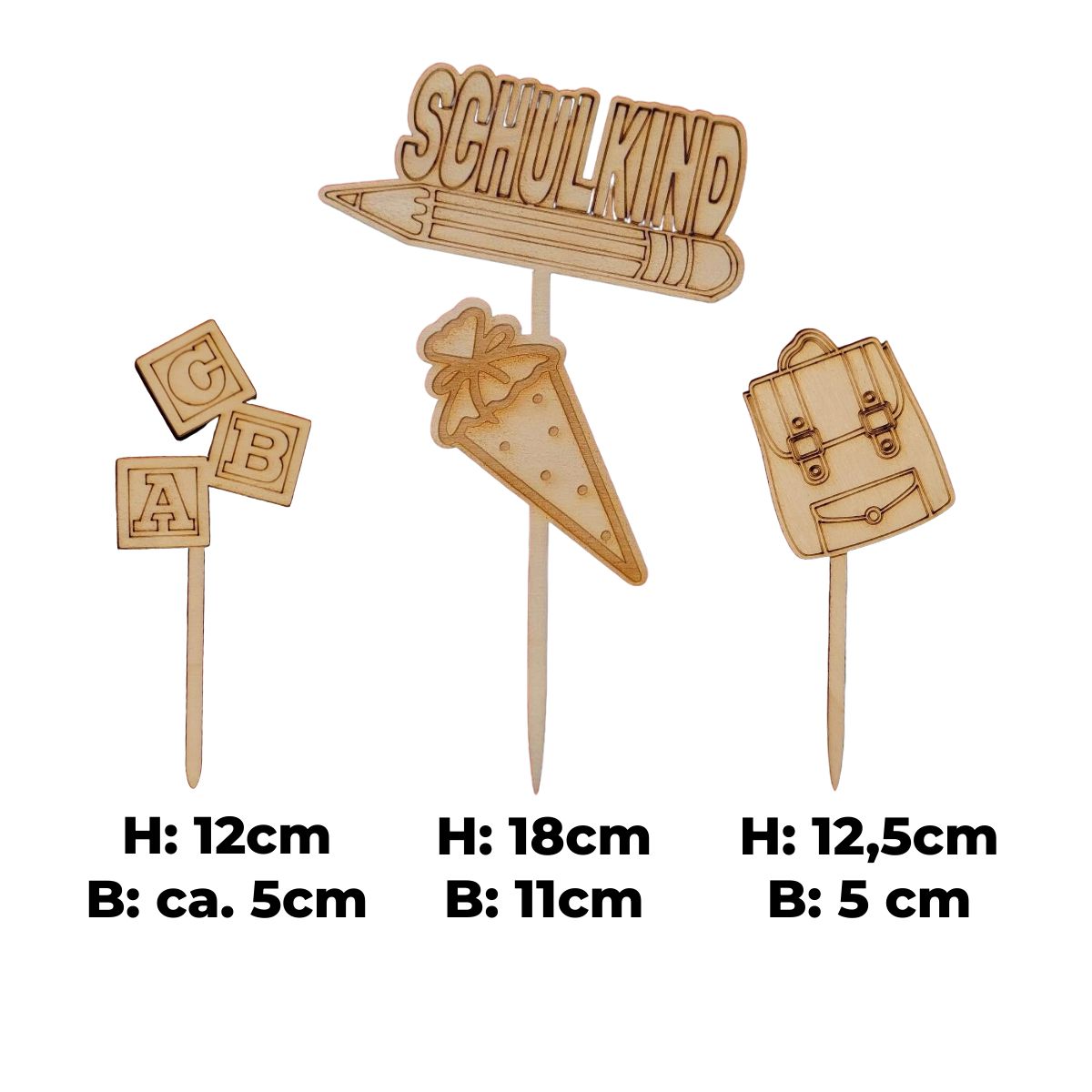 Tortenstecker-Set Schulkind 3-teilig