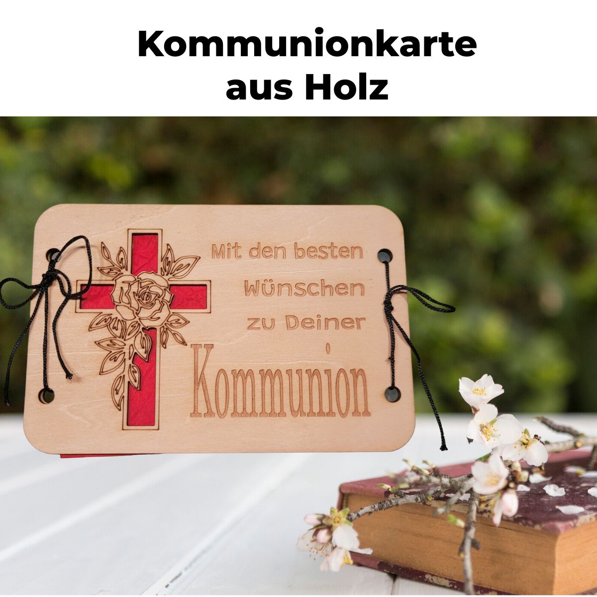 Kommunionkarte mit Innenseitengravur