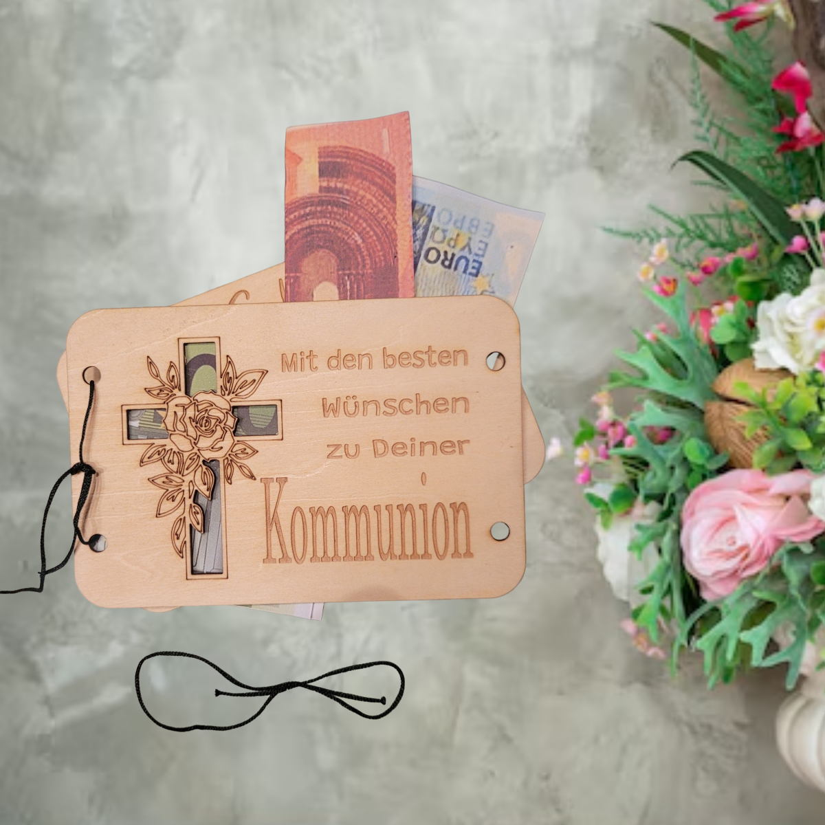 Kommunionkarte mit Innenseitengravur