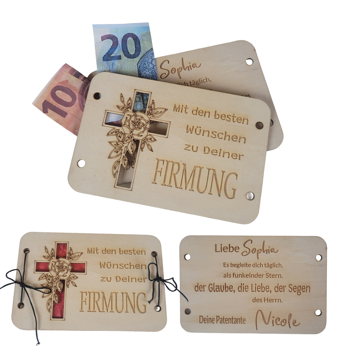 Geschenkkarte zur Firmung mit persönlicher Gravur