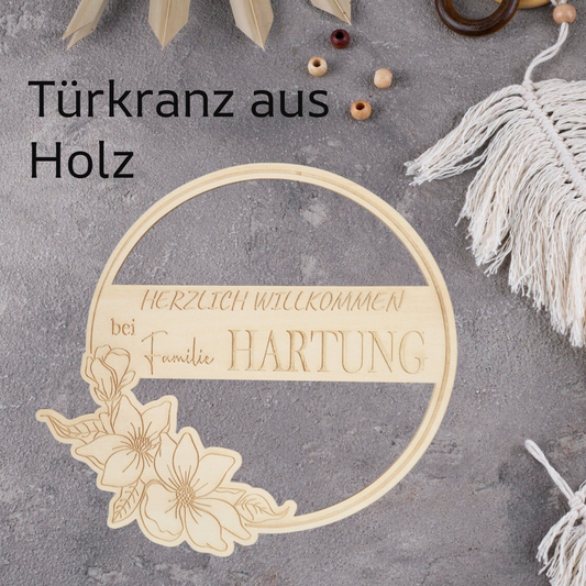 Türkranz mit Blume - Personalisiert