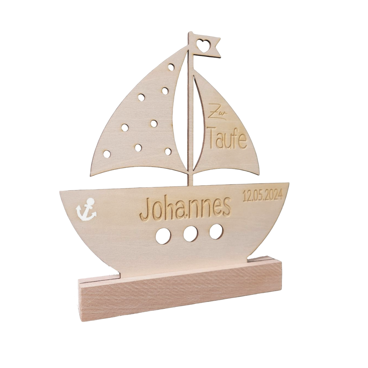 Aufsteller Boot Zur Taufe personalisiert