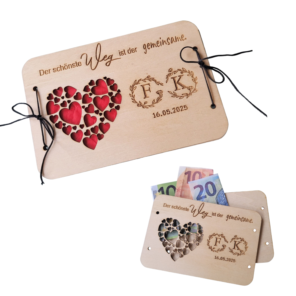 Geschenkkarte Zur Hochzeit - Monogramme