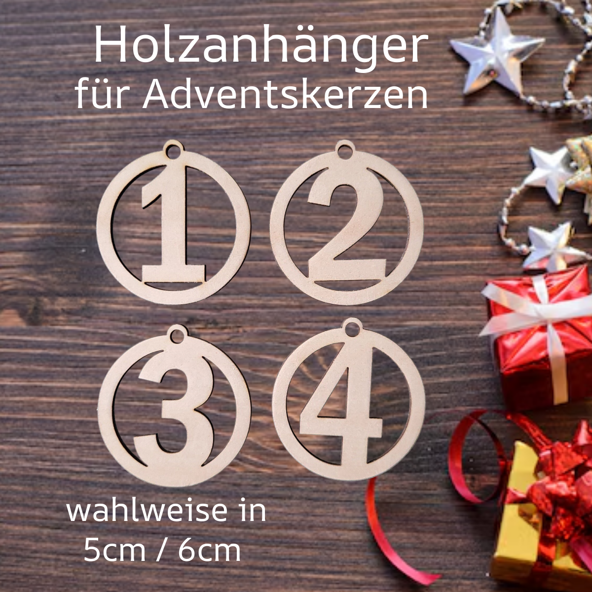 Adventskranz-Anhänger Zahlen