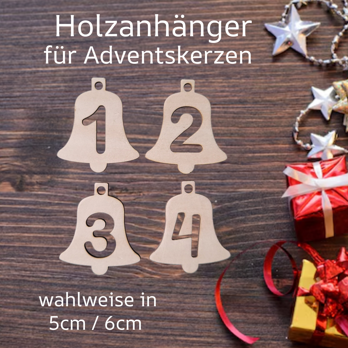 Adventskranz-Anhänger -Glocke mit Zahlen