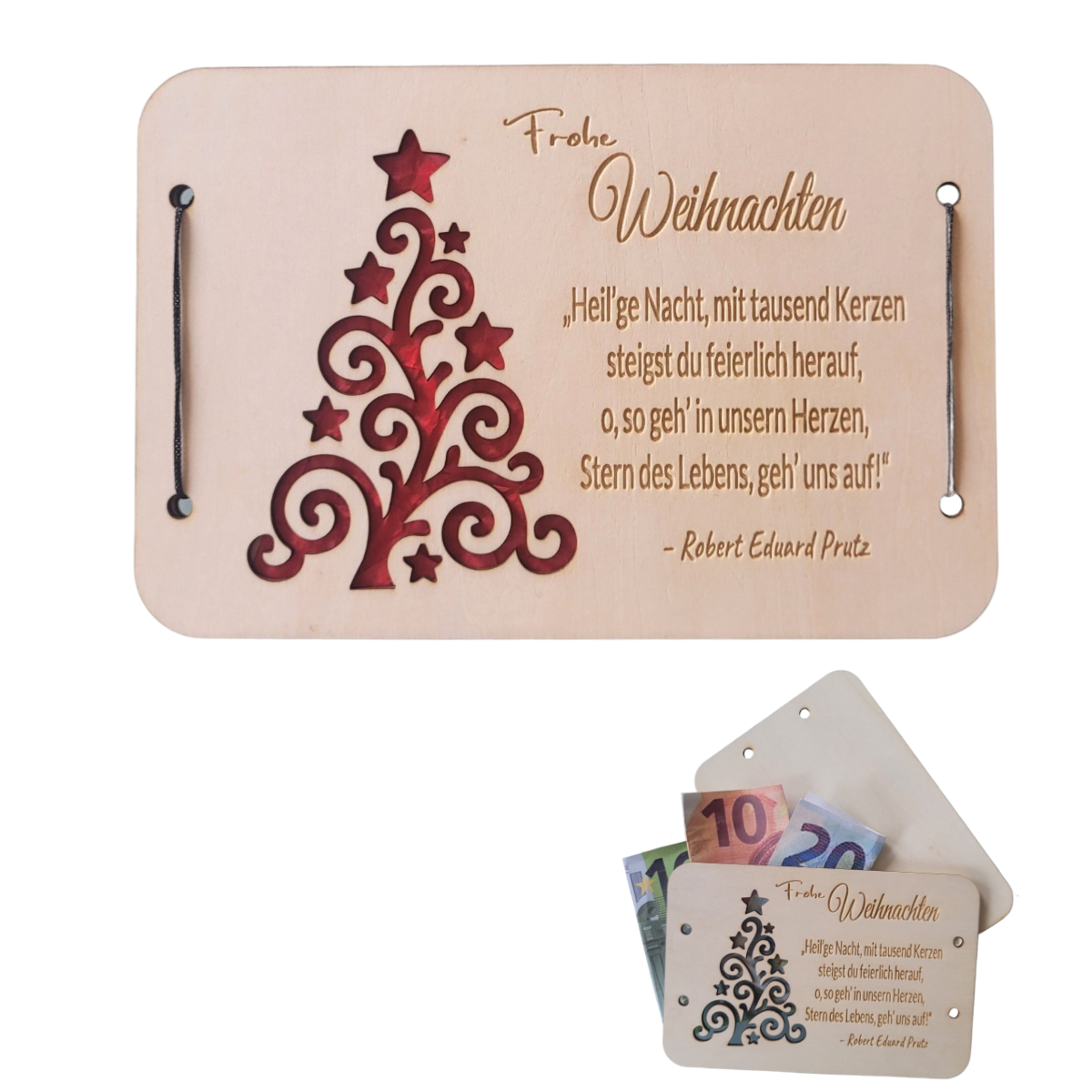 Weihnachtliche Geldkarte mit Vers