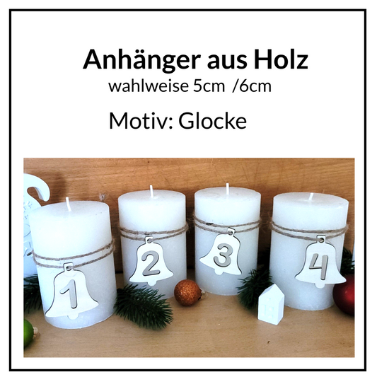 Adventskranz-Anhänger -Glocke mit Zahlen