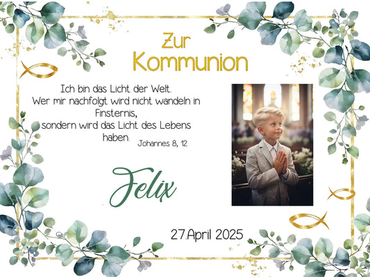 Tortenaufleger Kommunion mit Bild - Funny Bake