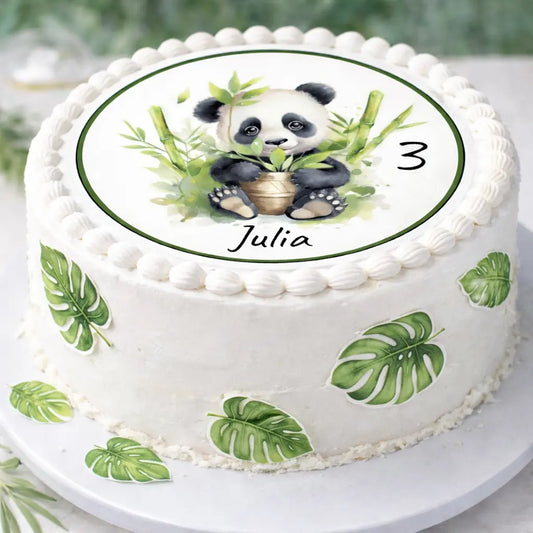 Palmenblätter aus Esspapier als Streudeko auf Torte und Muffins