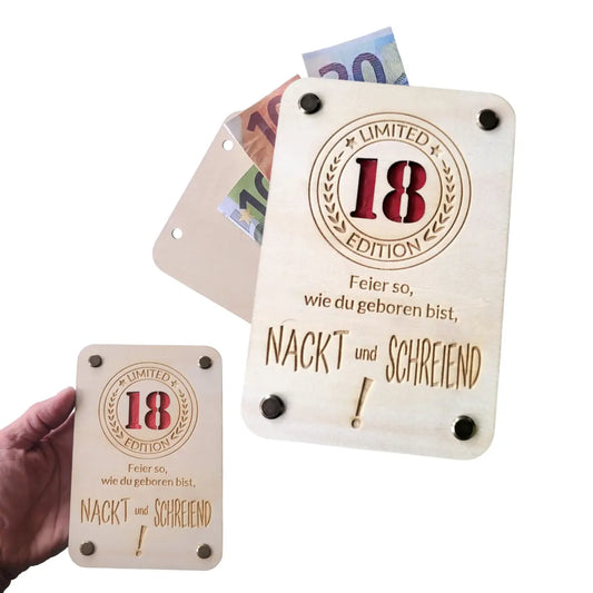 Geschenkkarte "Limited Edition" aus Holz - Funny Bake