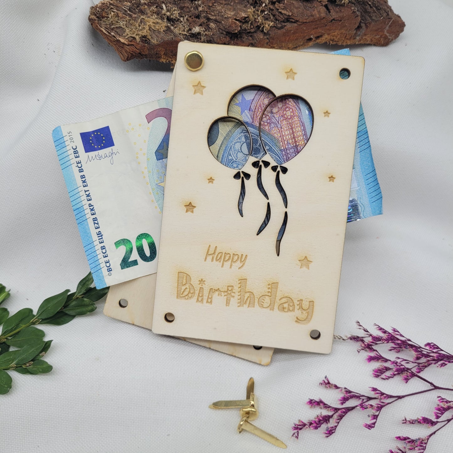 Geldkarte Happy Birthday Ballons