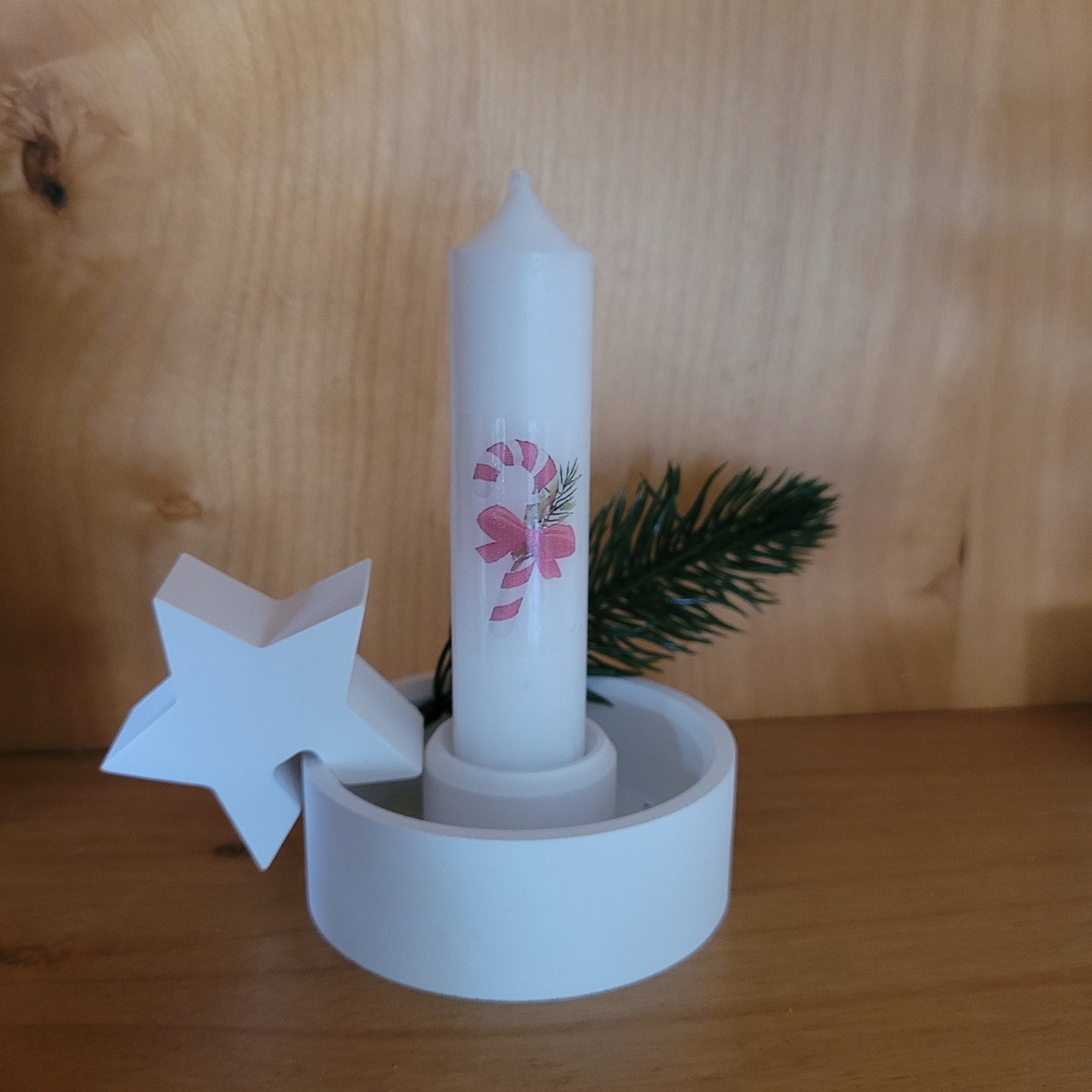Geschenkset Kerzenhalter mit Kantenhocker und Kerze