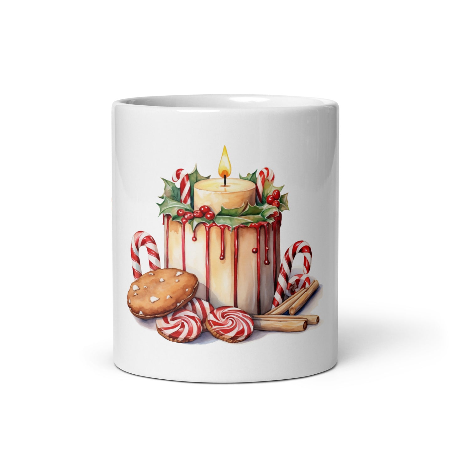 Tasse mit Kerze und Lebkuchenmännchen
