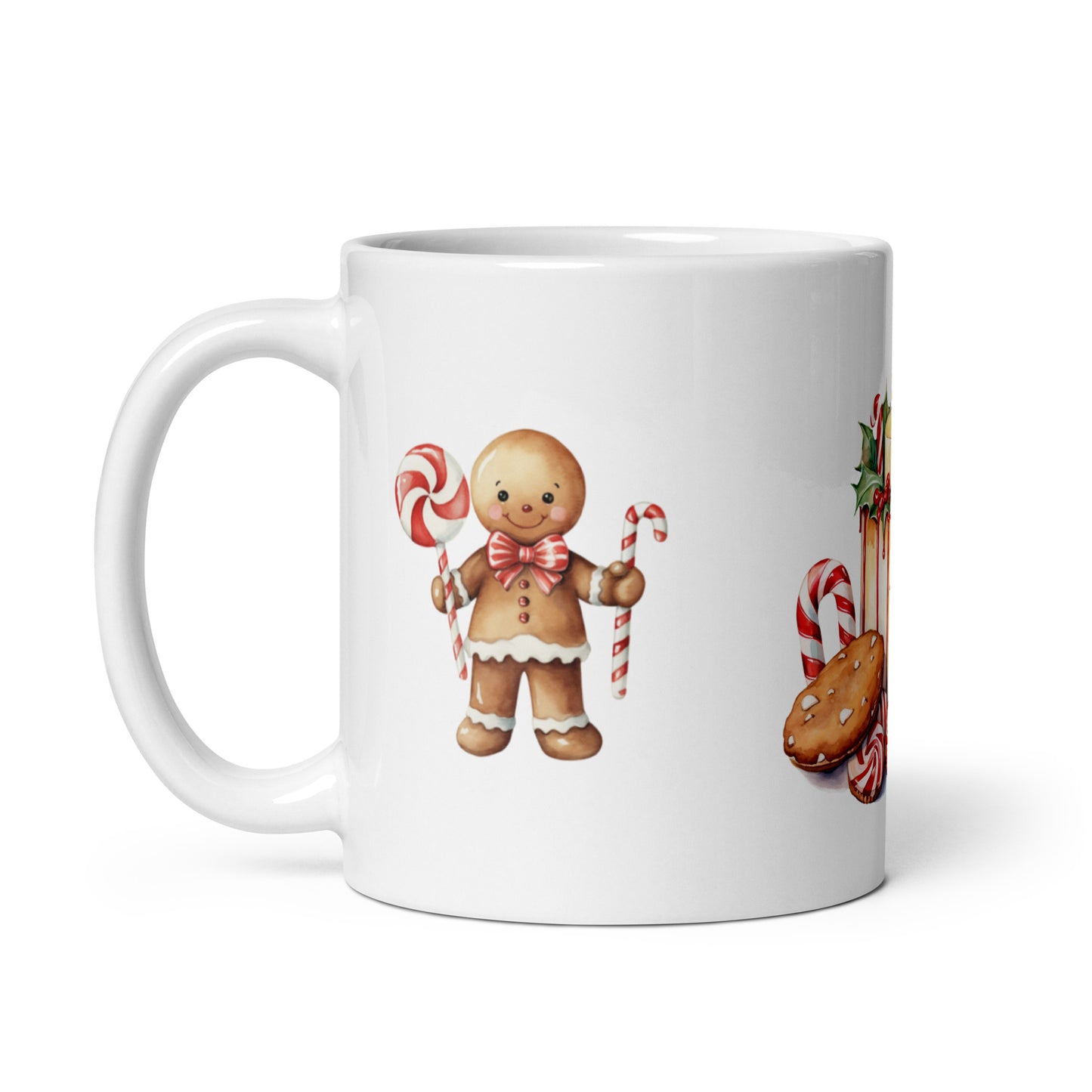 Tasse mit Kerze und Lebkuchenmännchen