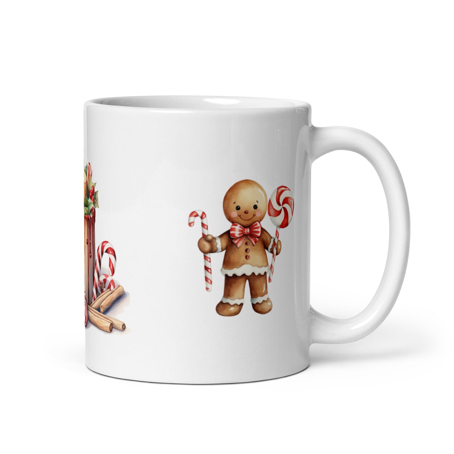 Tasse mit Kerze und Lebkuchenmännchen