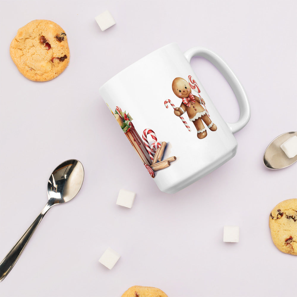 Tasse mit Kerze und Lebkuchenmännchen
