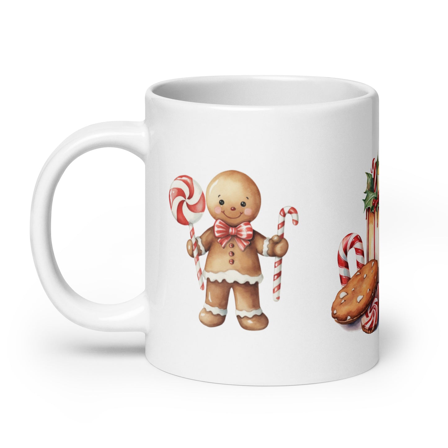 Tasse mit Kerze und Lebkuchenmännchen