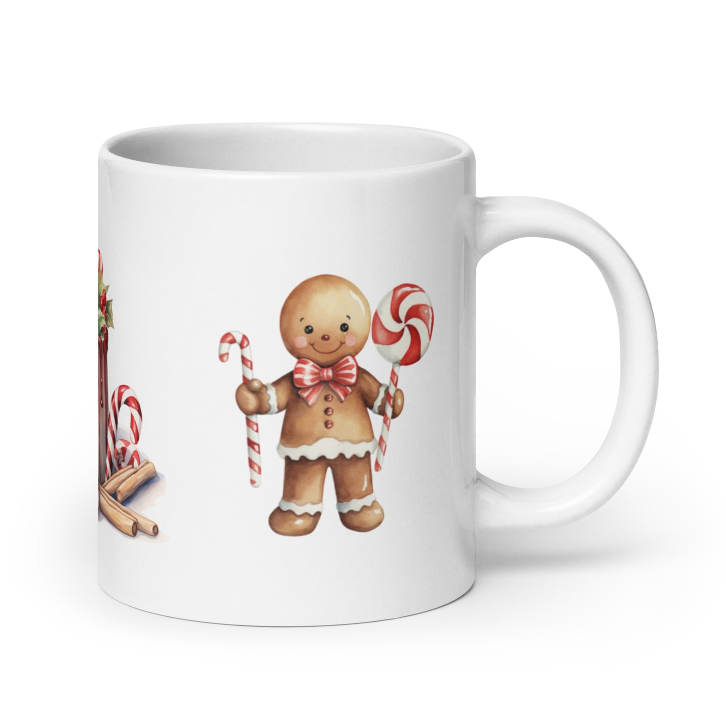 Tasse mit Kerze und Lebkuchenmännchen