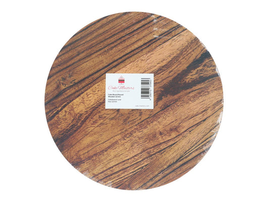Cakeboard-rund-30cm-Holzoptik-natürlich