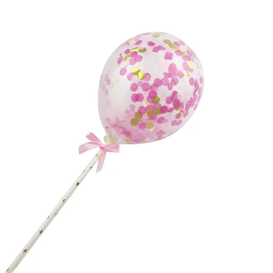 Ballon Tortenstecker Konfetti -rosa - Funny Bake