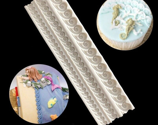 Bordüre-Silikonform-Welle-Tortendeko