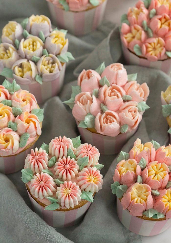 Blumentüllenset 7 Teile Cupcakes Russische Zuckerblumen