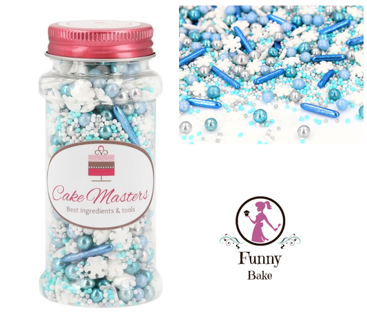 Zuckerstreusel-Zuckerperlen-Blau-silber-Frozen-Elsa-Weihnachten