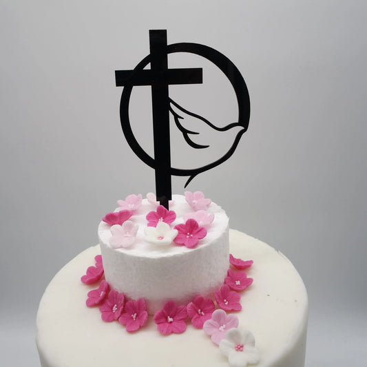 Caketopper-Kommunion-Taube-Kreuz-schwarz