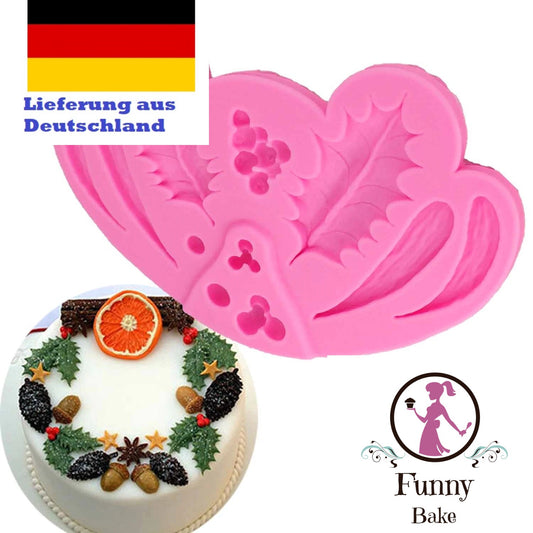 Mispel-Silikonform-Weihnachten-Fondant-Fimo-Schokoladenform