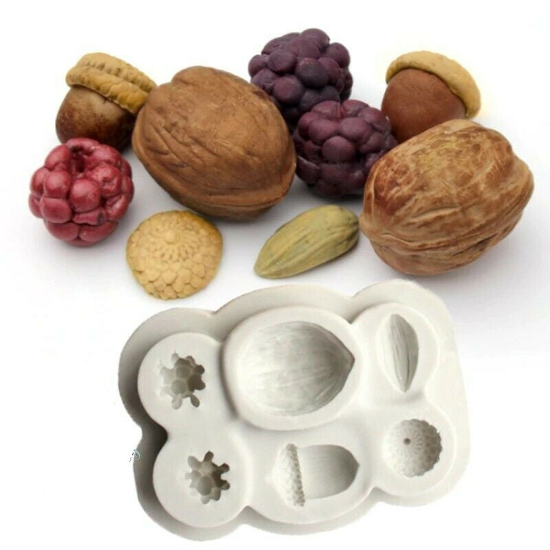 Silikonform-Nüsse-Eicheln-Beeren-Schokoladenform