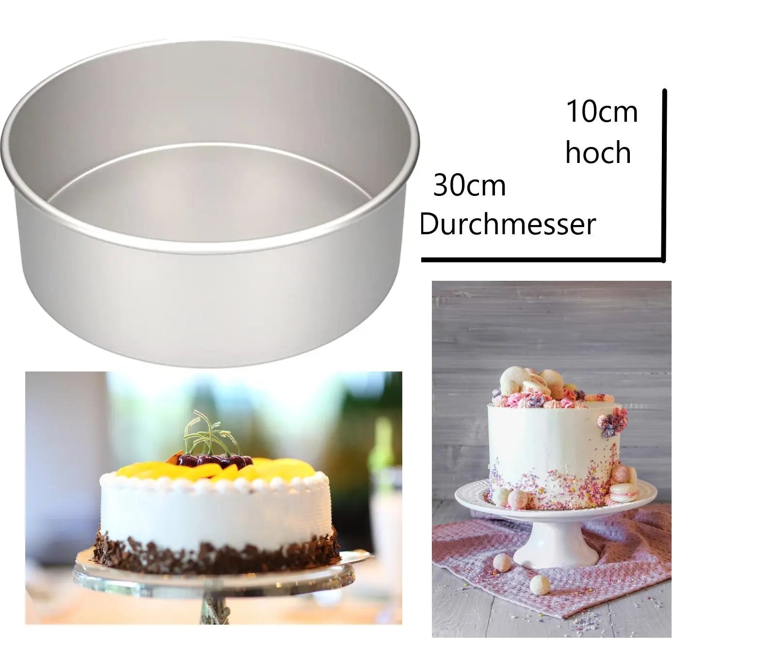 Profi Backform rund, 30x10cm extra hoch ohne Naht✓