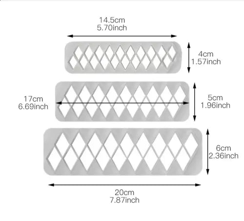 Ausstecher Set Raute 3teilig - Funny Bake