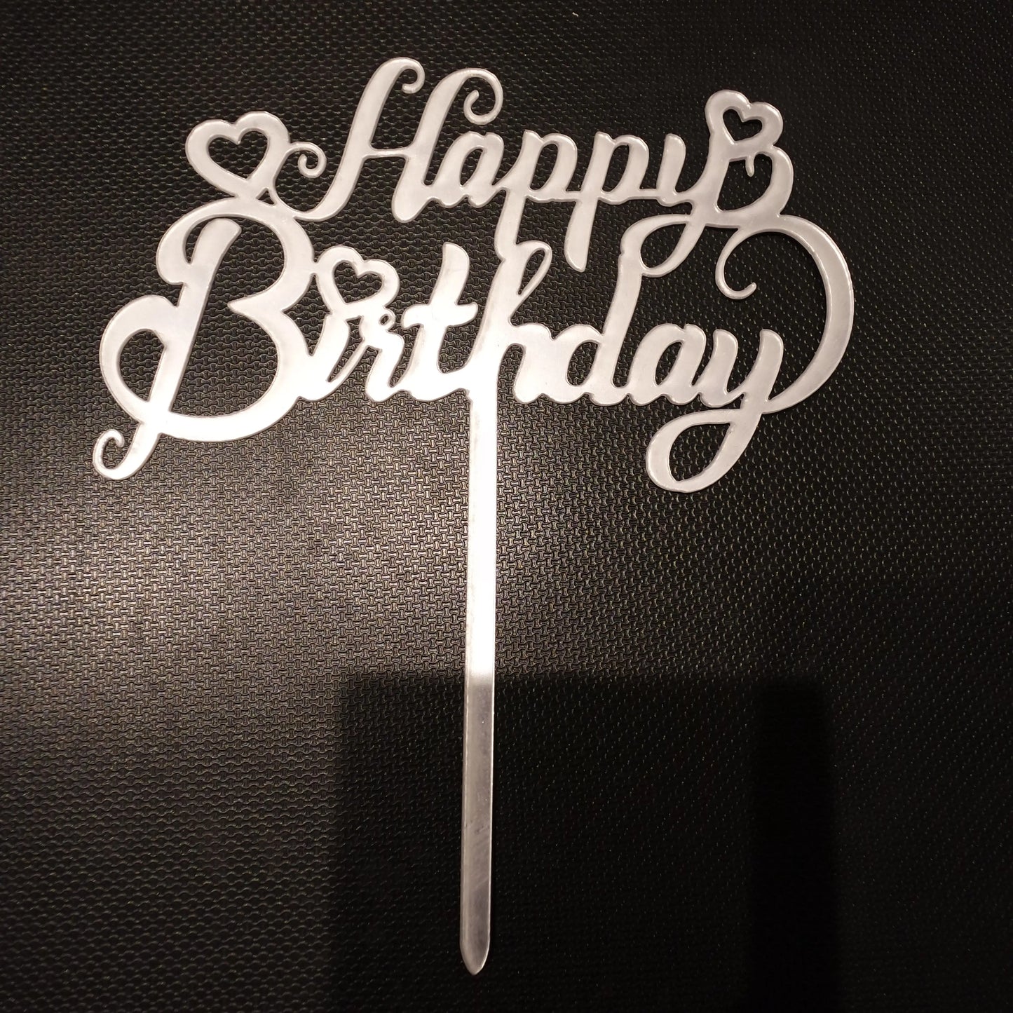 Tortenstecker Happy Birthday silber filigran - Funny Bake