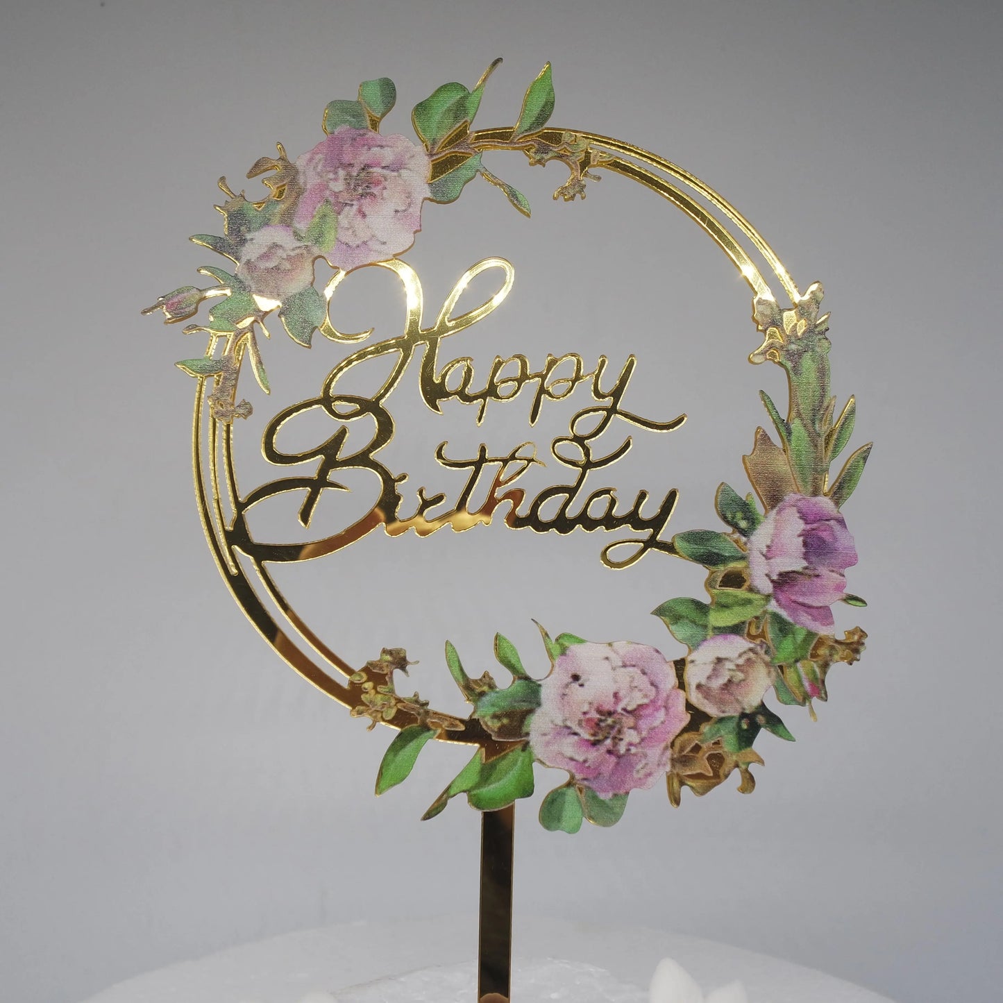 Caketopper Happy Birthday Blumen flieder - Funny Bake