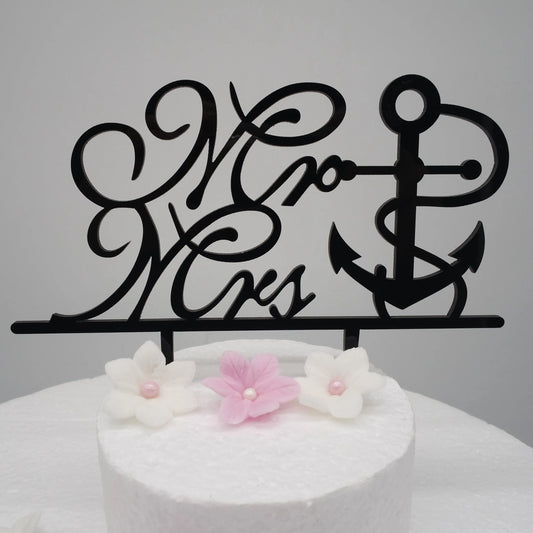 Caketopper Mr&Mrs mit Anker - Funny Bake
