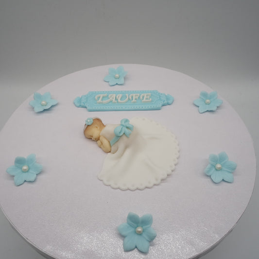 Tortendeko Zuckerdeko Baby Taufkleid essbar