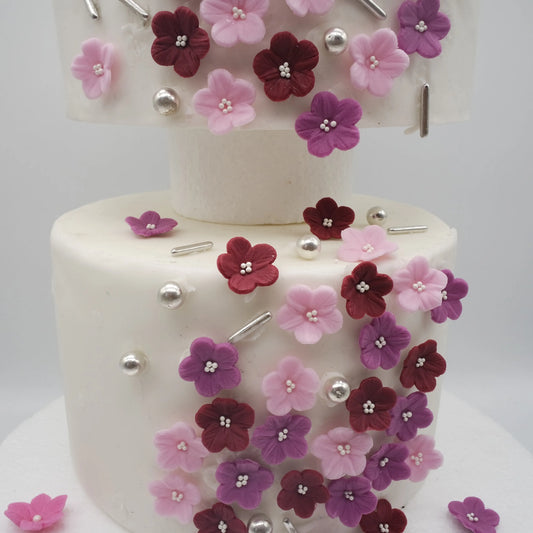 Zuckerblumen 60St. Bordeaux, purpur rosa - Funny Bake