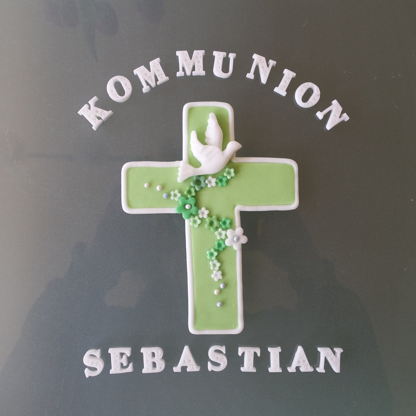 Tortendeko essbar Zur Kommunion Kreuz