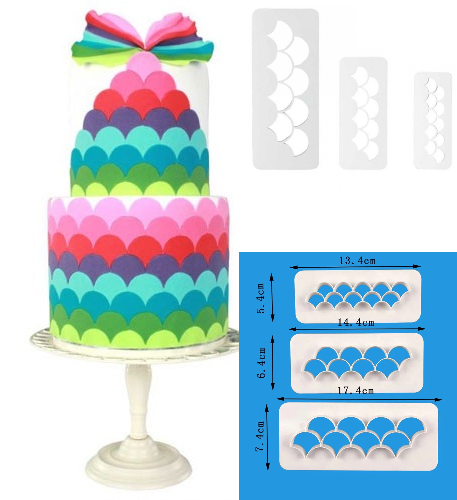 Ausstecher Meerjungfrau Schuppen  Fondant torte Boho Torte
