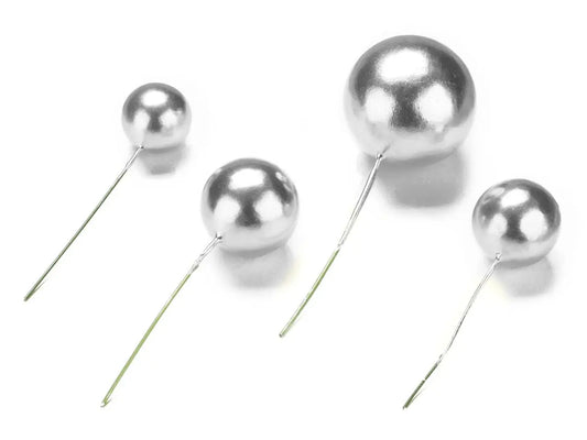 Tortenstecker Silber Kugeln 4St. - Funny Bake