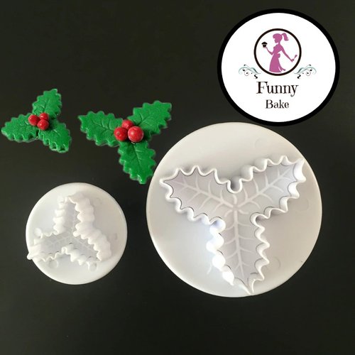 Stechpalme Ausstecher Weihnachten Mispel Fondant knete Fimo