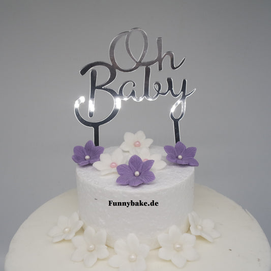 Tortenstecker OH Baby silber