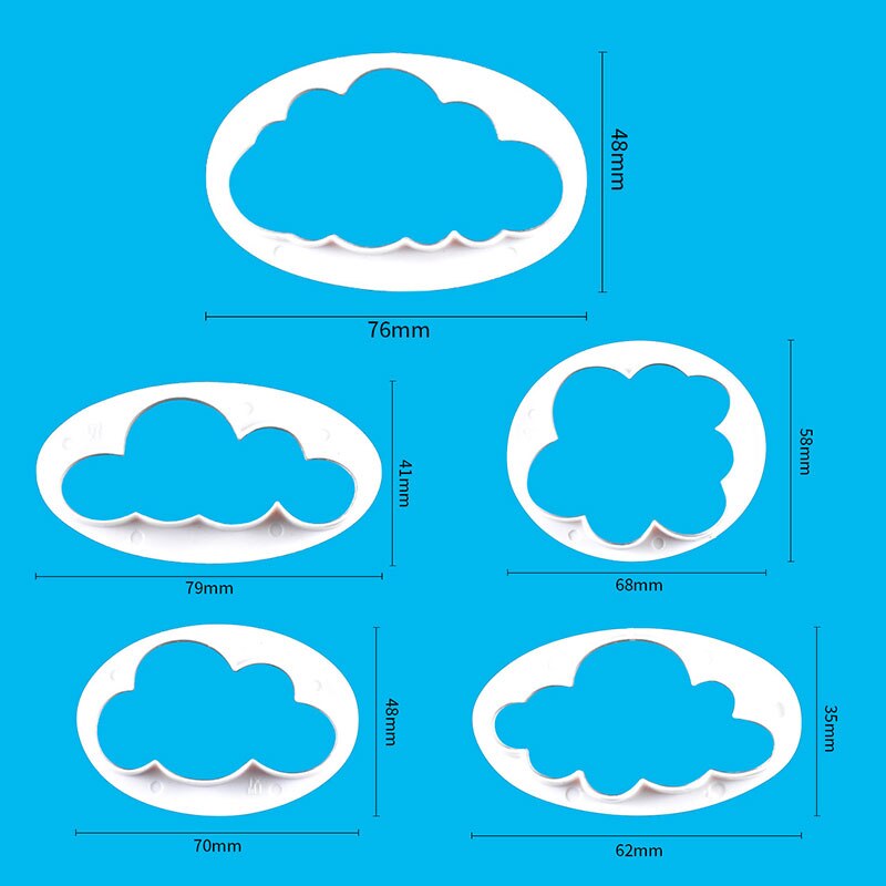 Ausstecher Wolken 5teilig