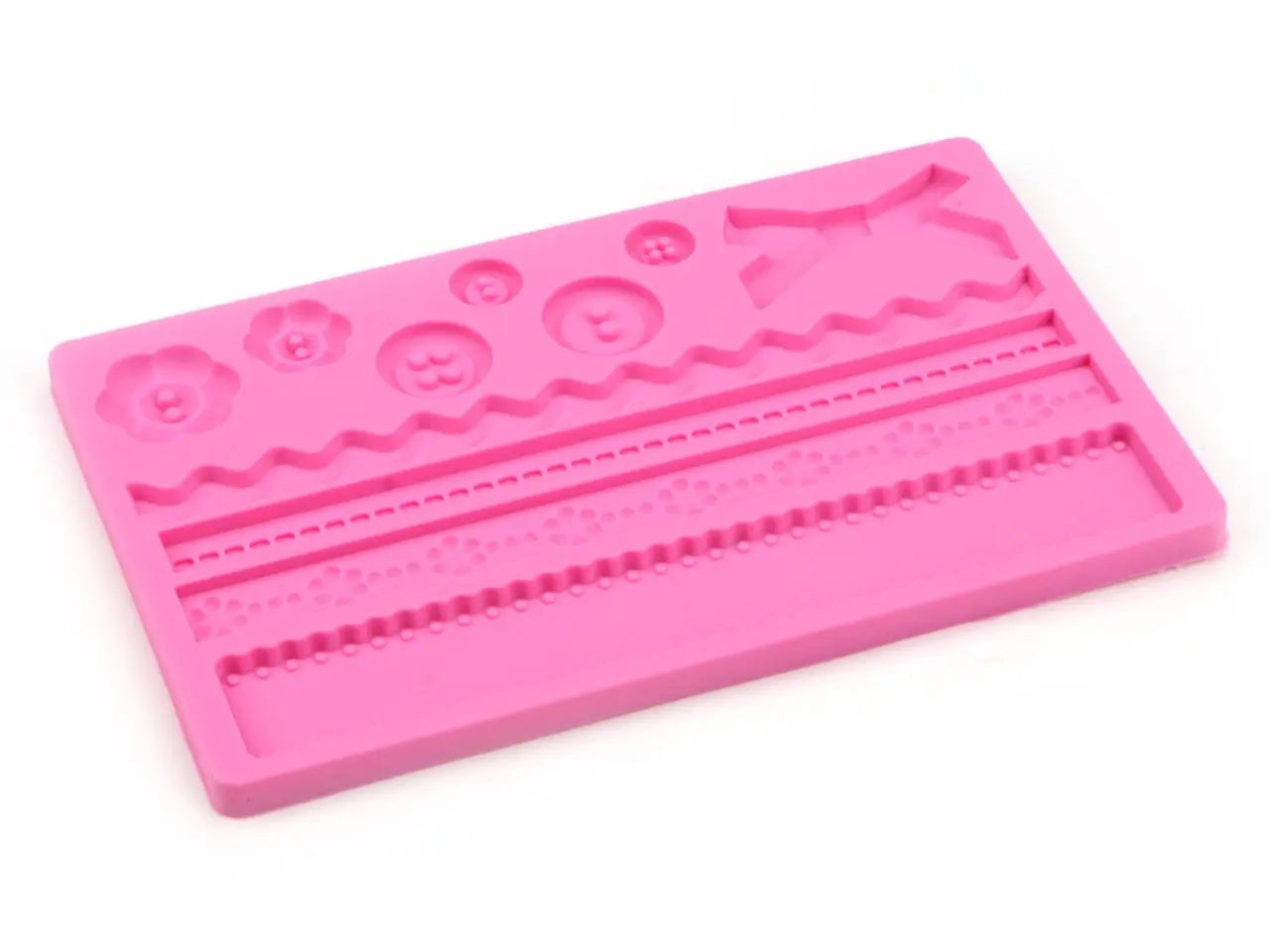 Silikonform Knöpfe und Bänder - Funny Bake