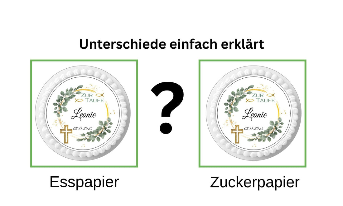 Esspapier und Zuckerpapier im Vergleich – Unterschiede bei essbaren Tortenauflegern einfach erklärt