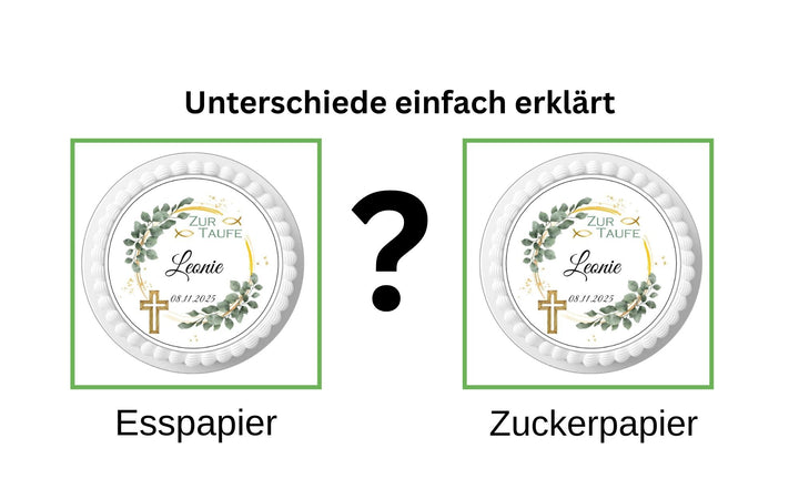 Esspapier und Zuckerpapier im Vergleich – Unterschiede bei essbaren Tortenauflegern einfach erklärt